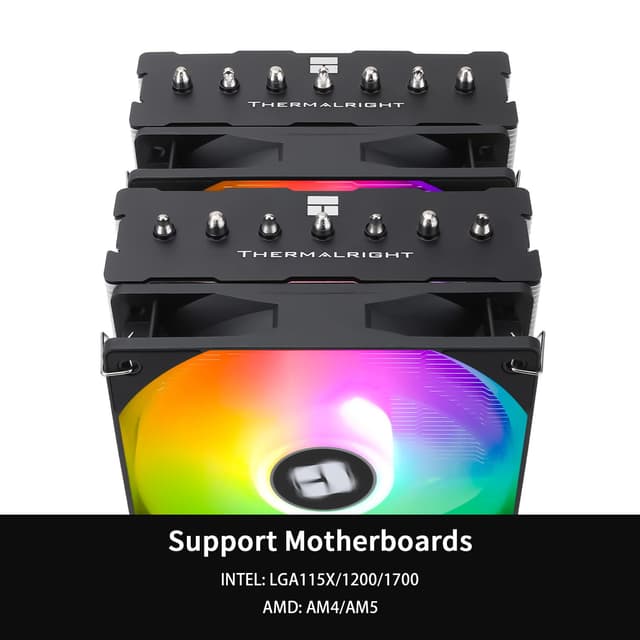 Detalle 2 de Thermalright Phantom Spirit 120SE ARGB CPU Air Cooler (AGHP 4.0, dual 120mm PWM fans) for AM4/AM5 & Intel LGA