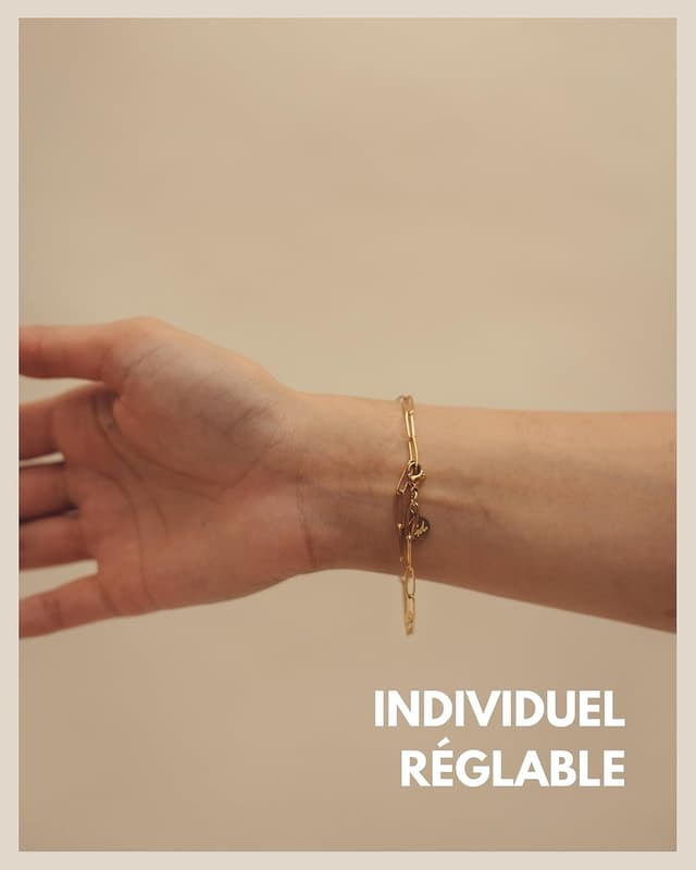 Detalle de GD GOOD.designs EST. 2015 Bracelet femme à maillons en acier inoxydable (résistant à l’eau) ajustable jusqu’à 21 cm