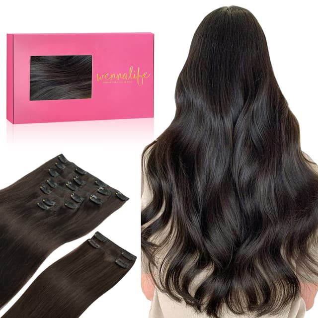 Detalle de WENNALIFE Clip in Hair Extensions 24 Inch
