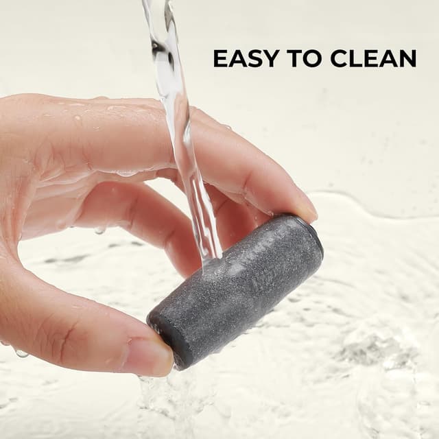 Detalle de BarberBoss QR-5101 : râpe électrique rechargeable pour les pieds, kit de pédicure avec rouleaux fins et épais