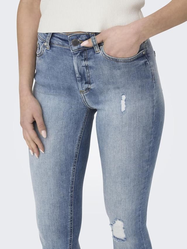 Detalle de Jean skinny taille moyenne ONLY ONLBLUSH en coton avec détails détruits