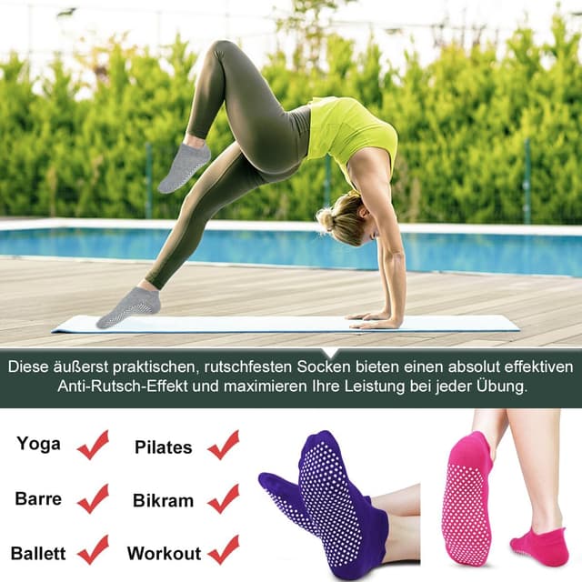 Detalle 2 de Yoga-Socken Damen 4 Paar 35-43