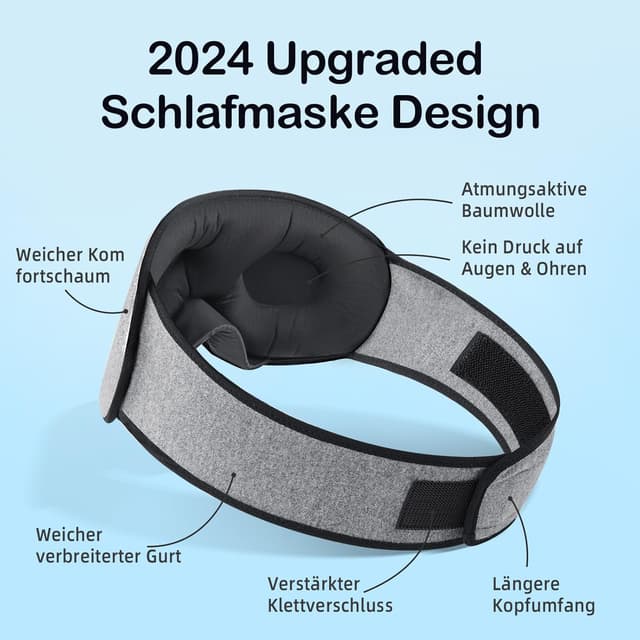 Detalle de INNELO Schlafmaske für Seitenschläfer 15°