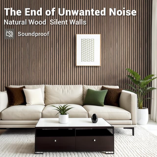 Detalle 2 de JUWEI DIRECT AKK-Star Folding Acoustic Panels (Walnut 4#) – 2400x600mm wooden wall panels set