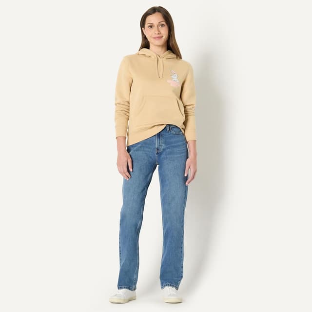 Detalle de Amazon Essentials Damen Fleecepullover mit Kapuze – normaler Schnitt für Alltag & Entspannung