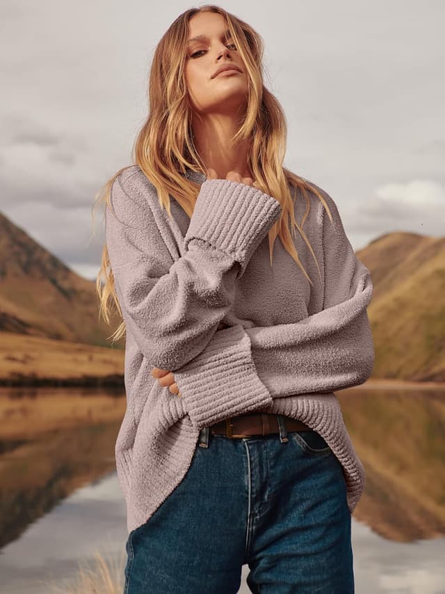 Detalle 2 de ANRABESS 2025 Oversized Fuzzy Pullover Sweater