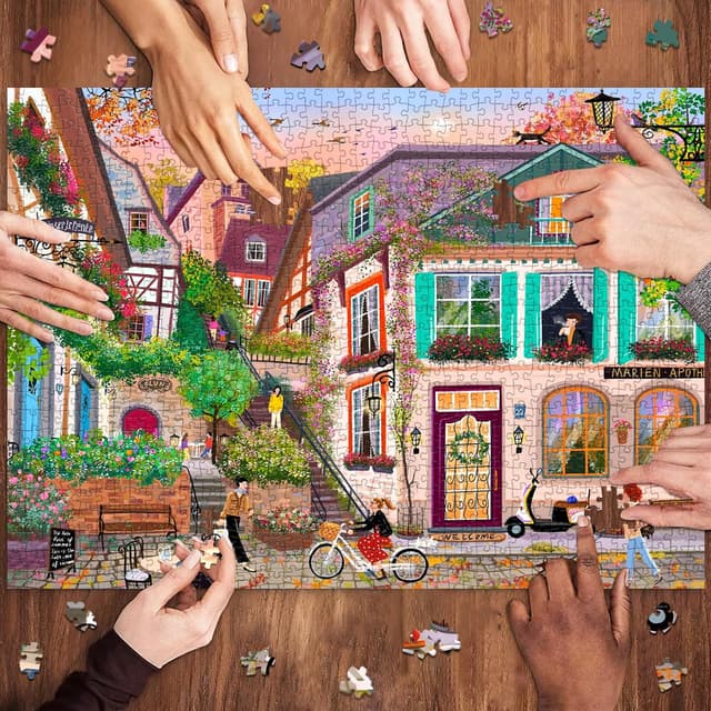 Detalle de HUADADA 1000-Piece Jigsaw Puzzle for Adults – “Sunset in the Alley”