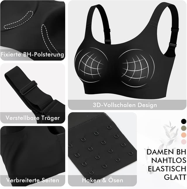 Detalle de Nahtloser BH Damen ohne Bügel, Soft Komfort