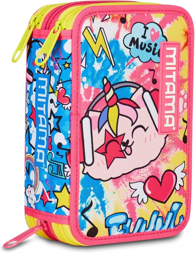 Detalle 2 de Mitama Federmäppchen mit 3 Fächern und 47-teiligem Set für die Grundschule (mehrfarbig)