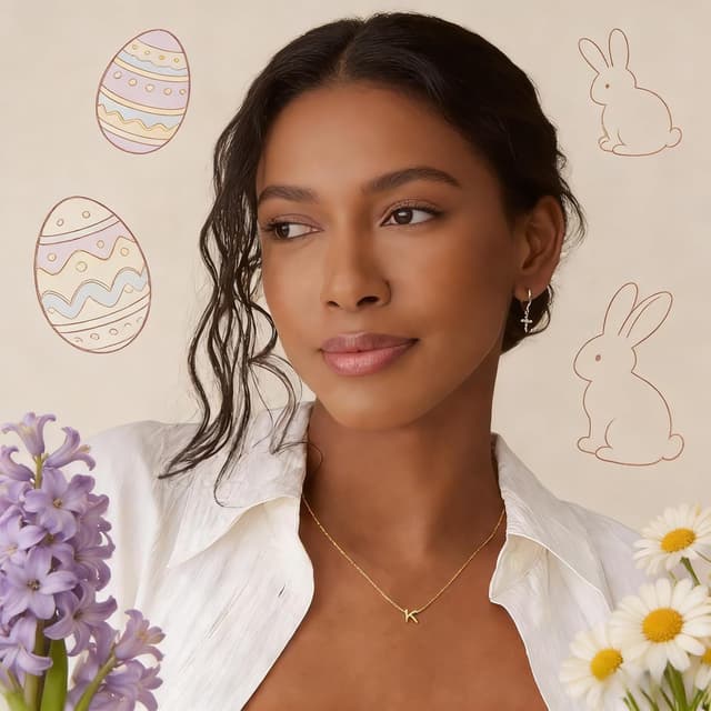 Detalle de Turandos Buchstaben-Kette mit Namen/Initialen, 14K vergoldet, personalisierbar (Gold)