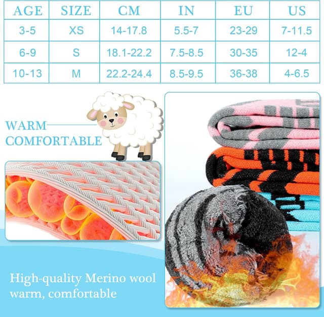 Thumbnail 1 de wanchel Warme Kinder Skisocken 2 Paar