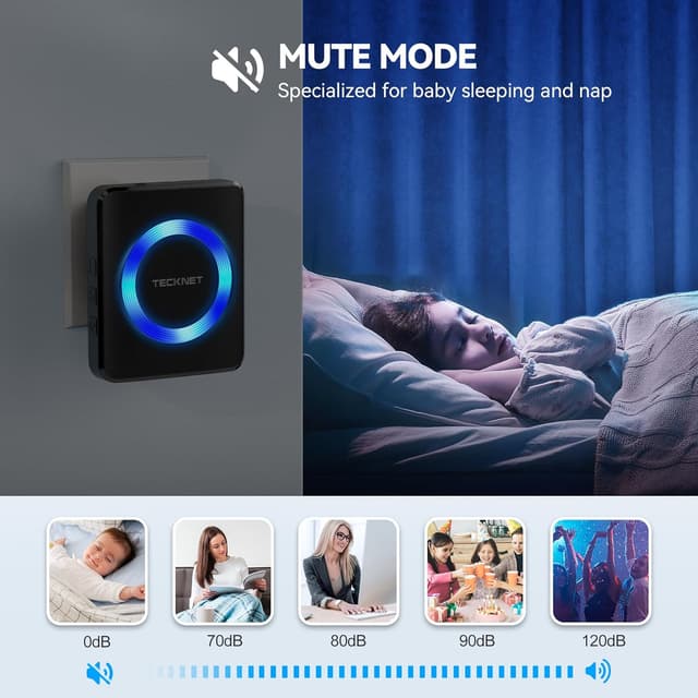 Thumbnail 3 de TECKNET Wireless Doorbell 400m range 🔔