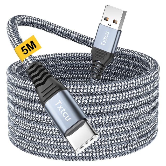 Detalle de Txtcu Long USB C Cable 5m USB Type‑C Braided Cable
