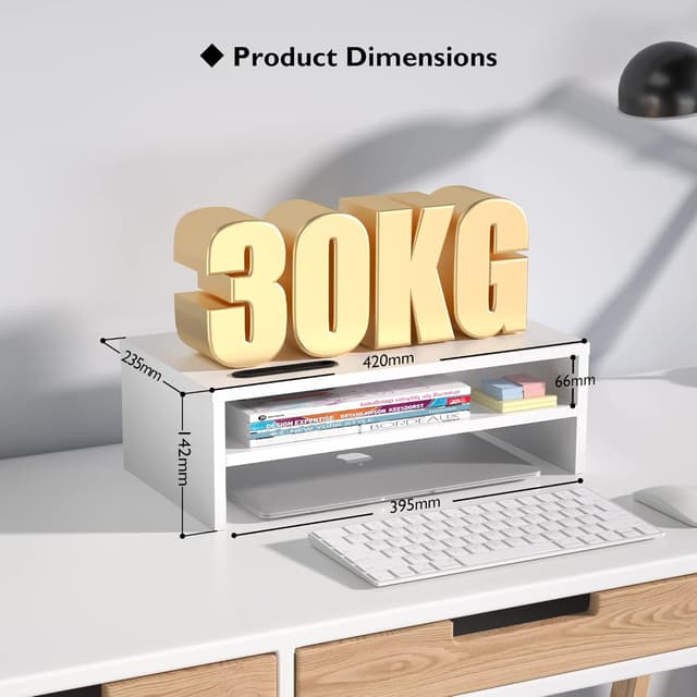 Thumbnail 4 de BONTEC Wood Monitor Stand Riser 142mm
