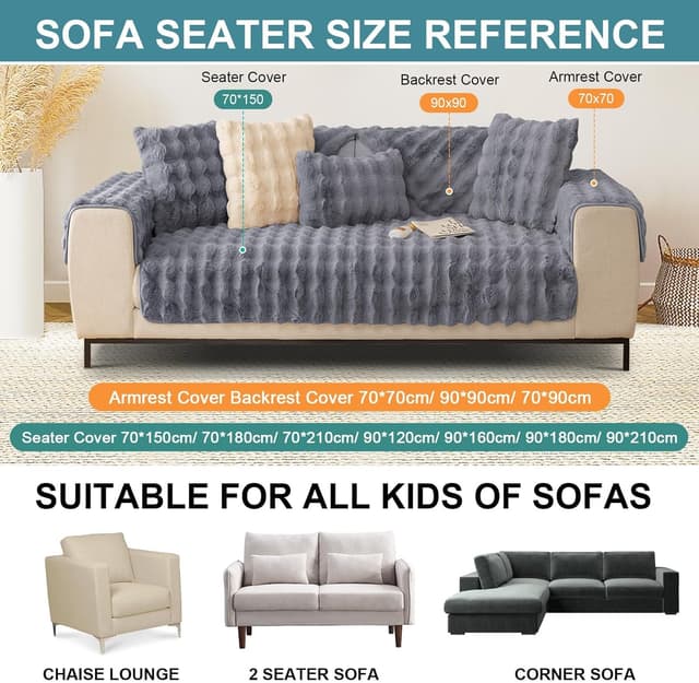 Thumbnail 2 de SHANNA Kaninchen Plüsch Sofa Überwurf 70x70 cm