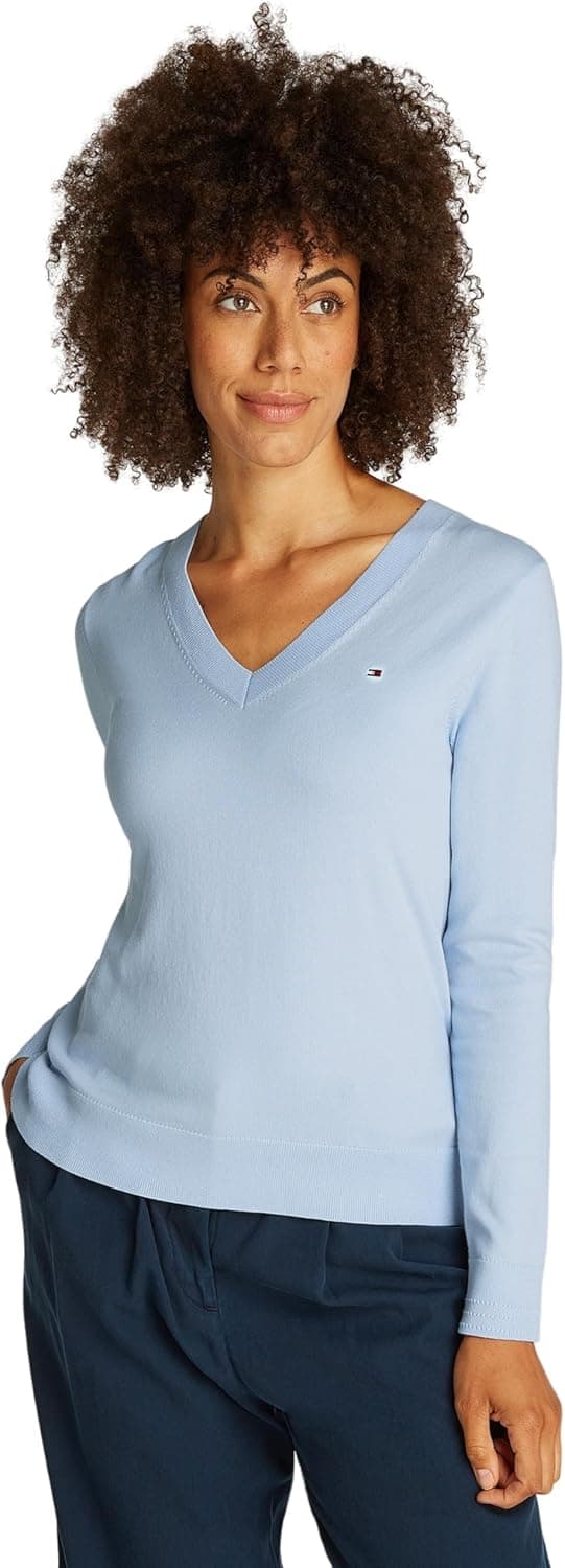 Detalle 2 de Tommy Hilfiger Women’s V-Neck Jersey Knitted Jumper