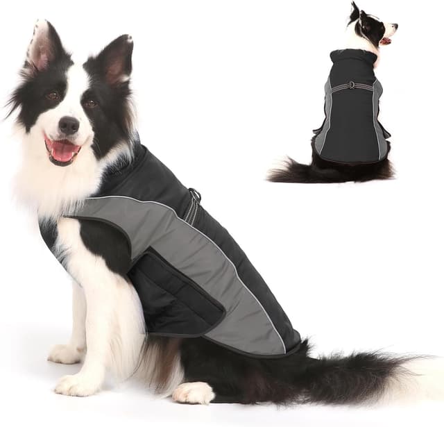 Detalle de Winter-Hundejacke / Winterweste als Hundemantel – gepolsterte, winddichte & wasserabweisende Ärmellose Weste für Welpen und Hunde