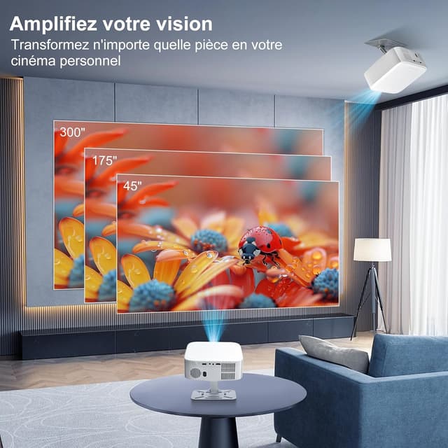 Detalle 2 de Salange Beamer (Netflix kompatibel, Android 13, WiFi & Bluetooth 5.2) mit elektronischem Fokus und Auto-Korrektur