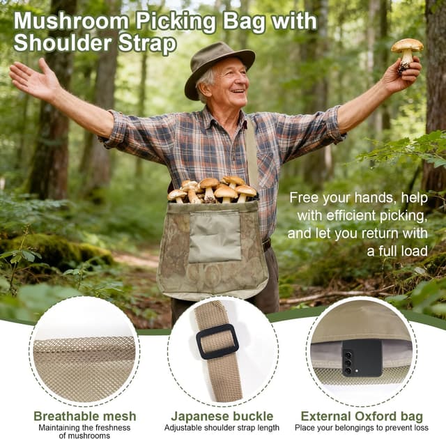 Thumbnail 2 de Zdhsufnvw Pilztasche Großvolumiger Pilzkorb