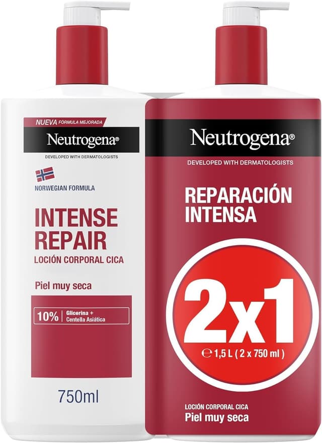 Imagen de Neutrogena Fórmula Noruega Loción CICA 2x750 ml 🌿 Hidratación intensa en OfertitasTOP