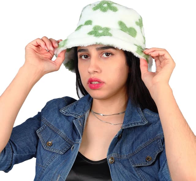 Detalle de MILAKOO Pelzige Eimermütze aus Kunstfell – Winterwarme Fischermütze im Plüsch-Style