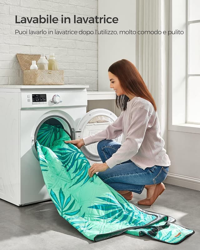 Thumbnail 5 de SONGMICS Coperta Picnic 200 x 200 cm pieghevole impermeabile a 4 strati con fondo in alluminio GCM001C02