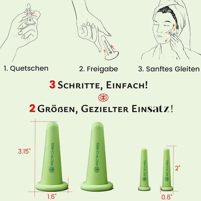 Detalle 2 de Rena Chris Ventosaterapie Set 2 Silikon-Gläser