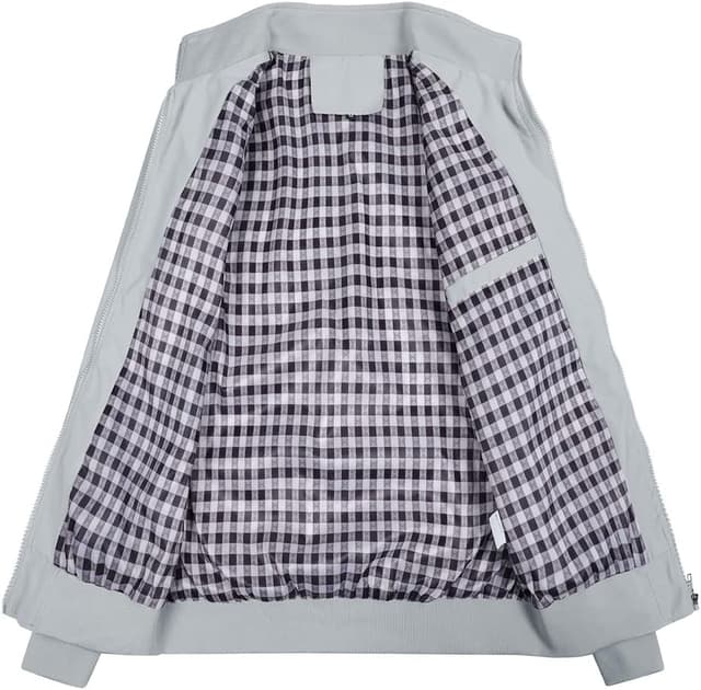 Detalle de YOUTHUP Blouson homme léger zippé à col montant, style bomber décontracté