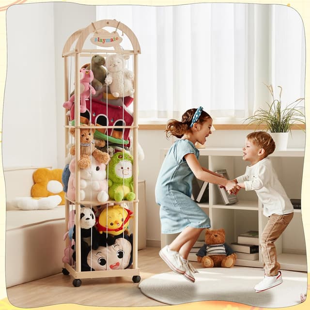 Detalle 1 de Stofftier-Aufbewahrungs-Organizer 156 x 39 x 39 cm