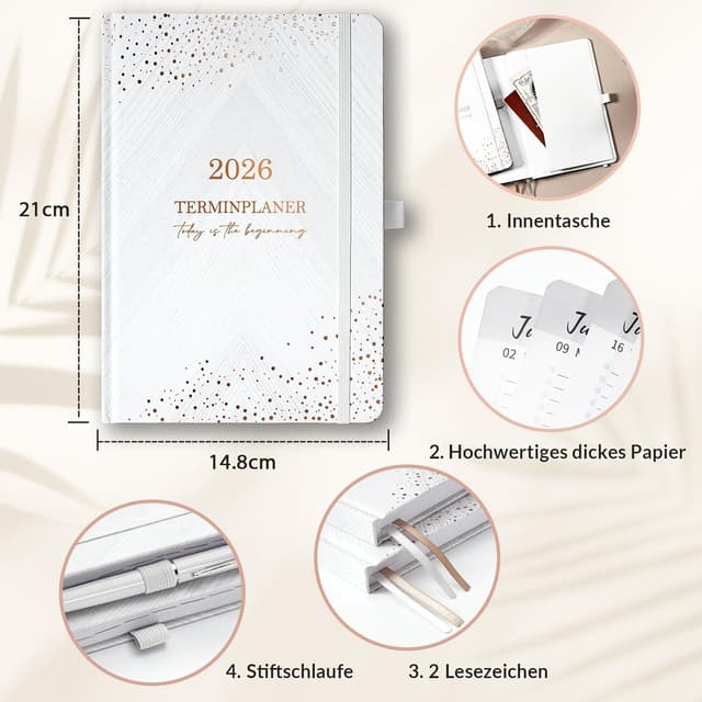 Thumbnail 5 de Kalender 2026 A5 Terminplaner mit Lesebändchen 📅