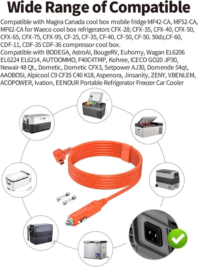Thumbnail 4 de 12V/24V KFZ Kühlbox Kabel 3,5 m