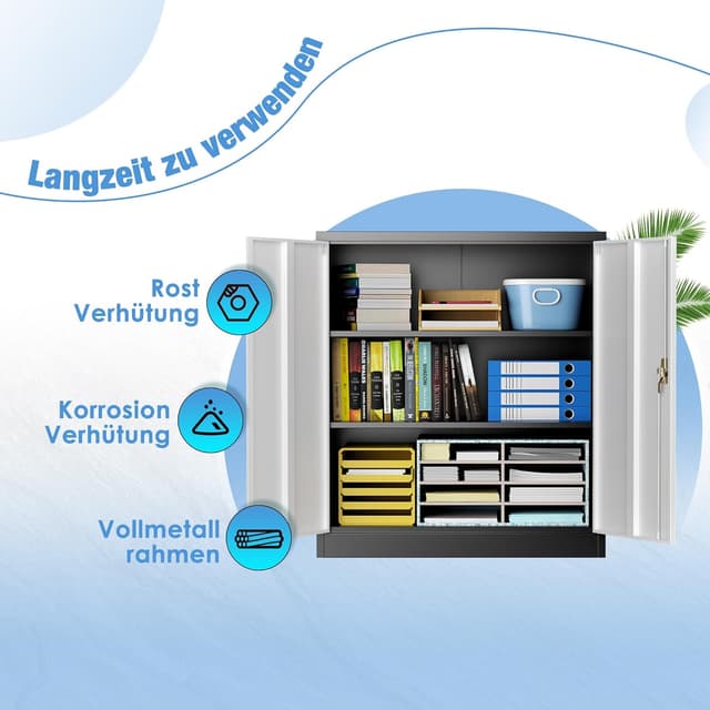 Detalle 2 de Metallschrank SUPEER 90 cm H mit 2 Böden