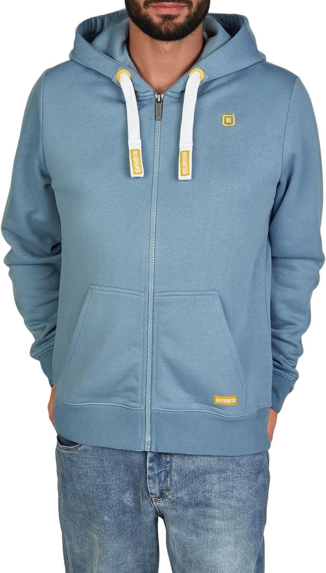 Detalle de riverso Sweatjacke Herren mit Kapuze und Reißverschluss (Regular Fit) – Zip-Hoodie mit Kängurutasche