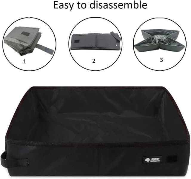 Detalle de Keriocusi faltbares Reise-Katzenklo (XL, 50 × 40 cm) – wasserdicht, tragbar und leicht zu reinigen