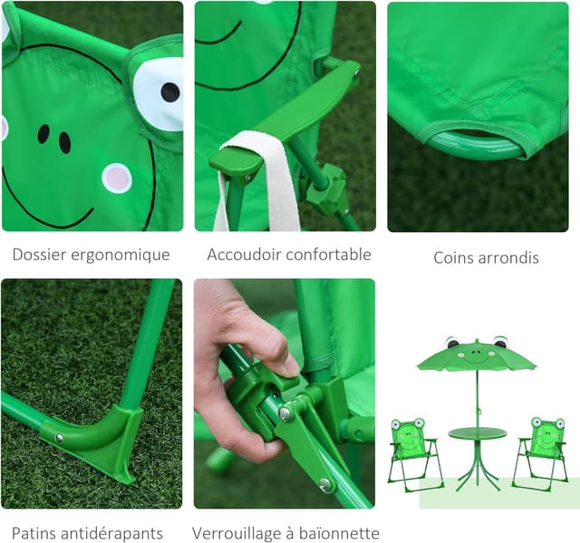 Thumbnail 5 de Outsunny Ensemble Jardin Enfant Grenouille 4 pcs