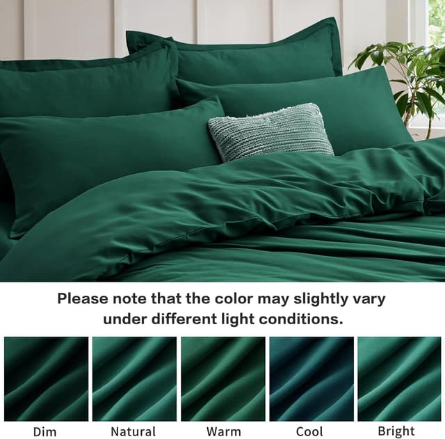 Detalle 2 de Tifschlaf Tifschlaf Pillow Cases (4 Pack) – Emerald Green Brushed Microfibre Pillow Covers, Standard Queen 50x75 cm