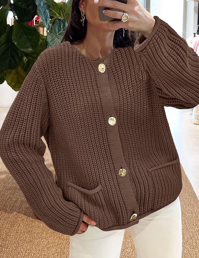 Detalle 2 de PrettyGarden Women's Cardigan Knit Sweater with Pockets 2025