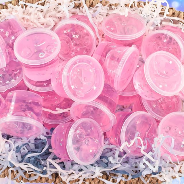 Detalle 2 de 24 Pack Pink Galaxy Star Slime Glitter Galaxy Slime Cups (Ages 3+)