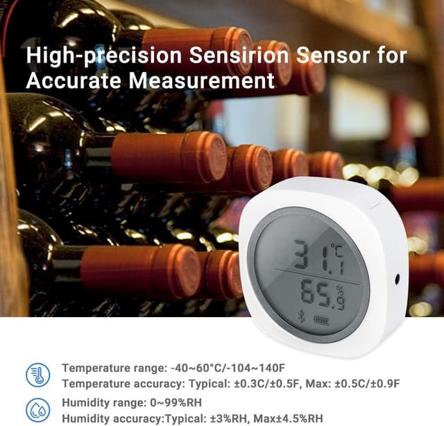 Detalle de Inkbird IBS-TH1 Plus Bluetooth Temperature and Humidity Sensor (Humidity Temperature Recorder)