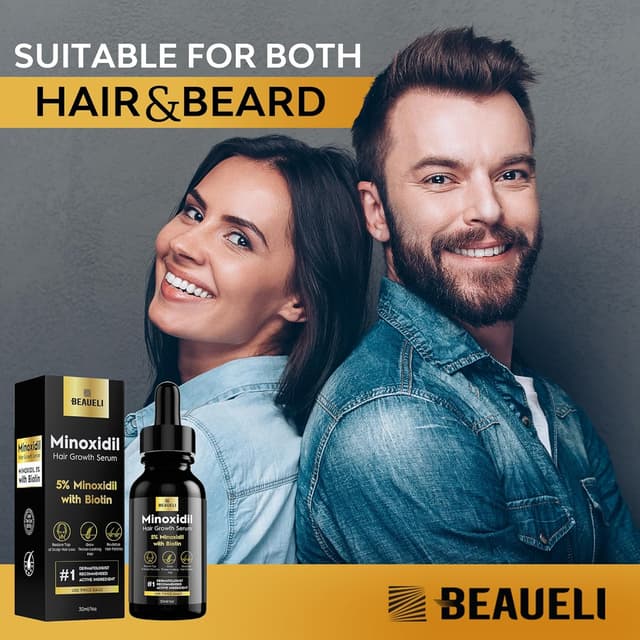 Thumbnail 6 de Beaueli 5% Minoxidil for Men and Women (Unscented Drops, 3 Fl Oz, 3 Bottles) for Hair & Beard Growth