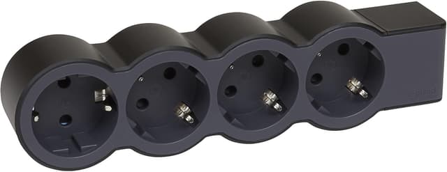 Detalle 2 de Legrand 694576 Regleta de Enchufes 4 Tomas, Negro/Gris ⚡