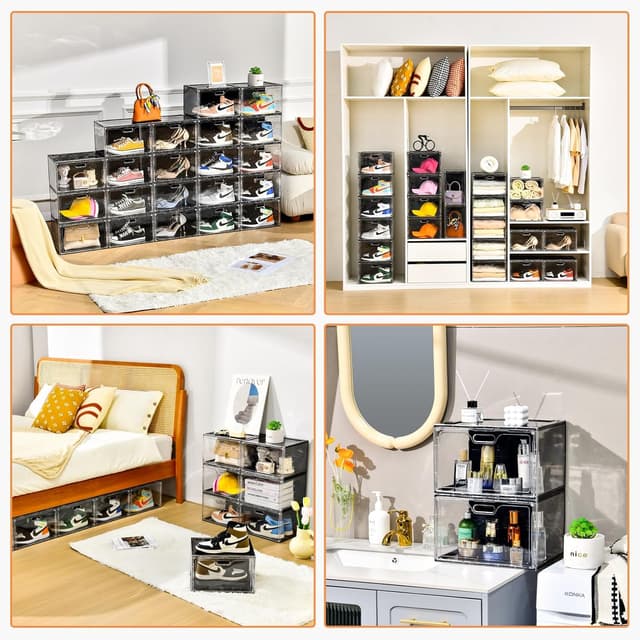 Thumbnail 3 de Amllas New Stackable Shoe Boxes 8-Pack 13″x10.6″x8.3″