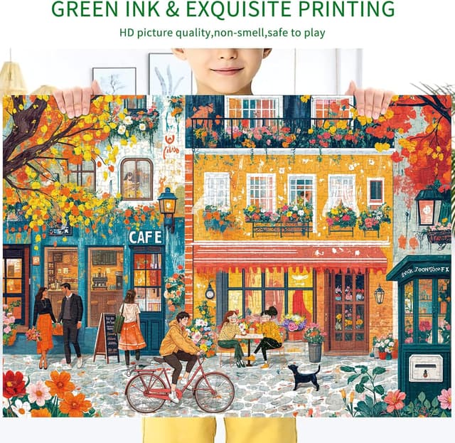 Detalle de HUADADA Jigsaw Puzzles 1000-piece romantic street puzzle 🧩