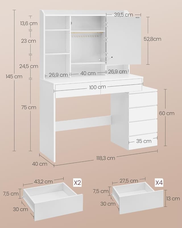 Thumbnail 4 de VASAGLE Coiffeuse LED 3 luminosités 💄