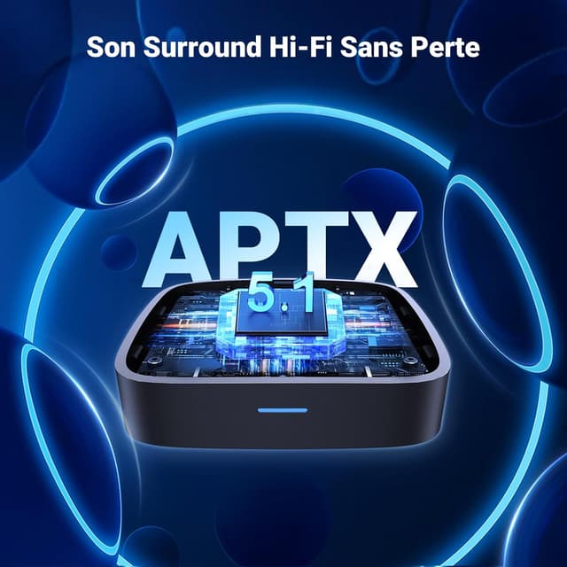 Detalle 2 de UGREEN Récepteur Bluetooth 5.1 aptX HD (aptX / AAC / SBC) avec double connexion 2RCA et 3,5 mm