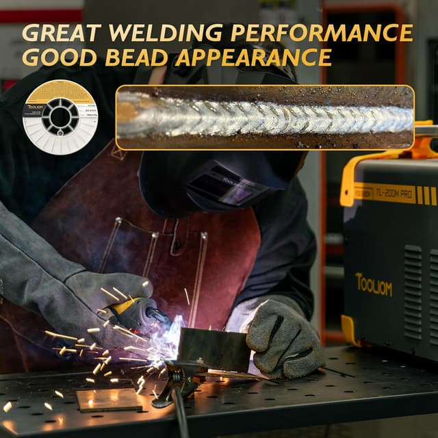 Detalle de TOOLIOM Flux Core Gasless MIG Wire E71T-GS .035" (10 lb spool) self-shielded carbon steel