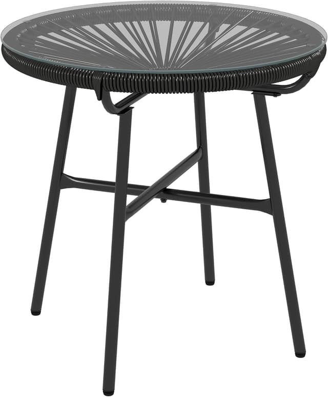 Detalle de Outsunny Mesa de Ratán Ø50 cm