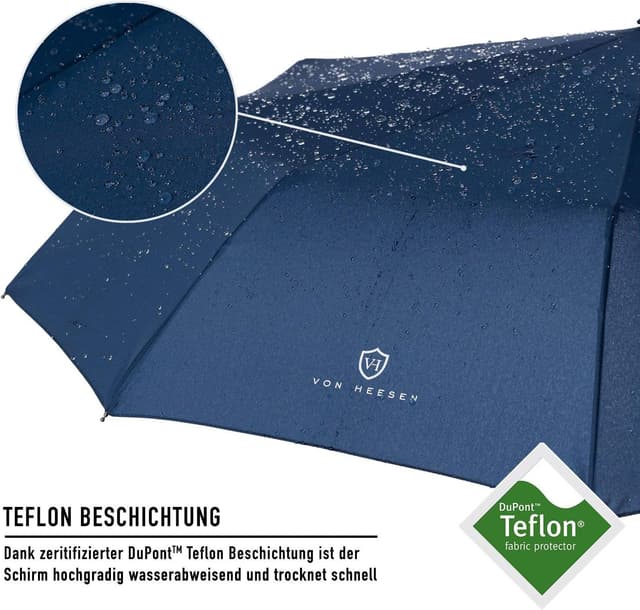Detalle de VON HEESEN Regenschirm sturmfest 140 km/h