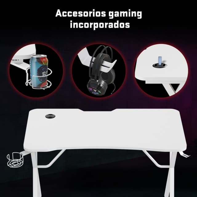 Thumbnail 2 de Tempest Shelter White Mesa gaming 120×60 cm RGB blanca