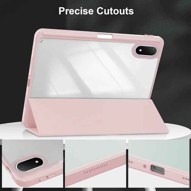Detalle de CAUHENYEE Hülle für OnePlus Pad 3: stoßfest, Magnetverschluss, transparente Rückseite & Sleep-Funktion (rosa)